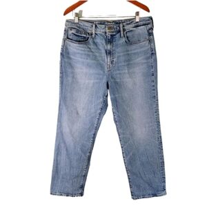 J.CREW Women's Slim Boyfriend Jean Sz 32 Light Wash Tapered High-Waisted